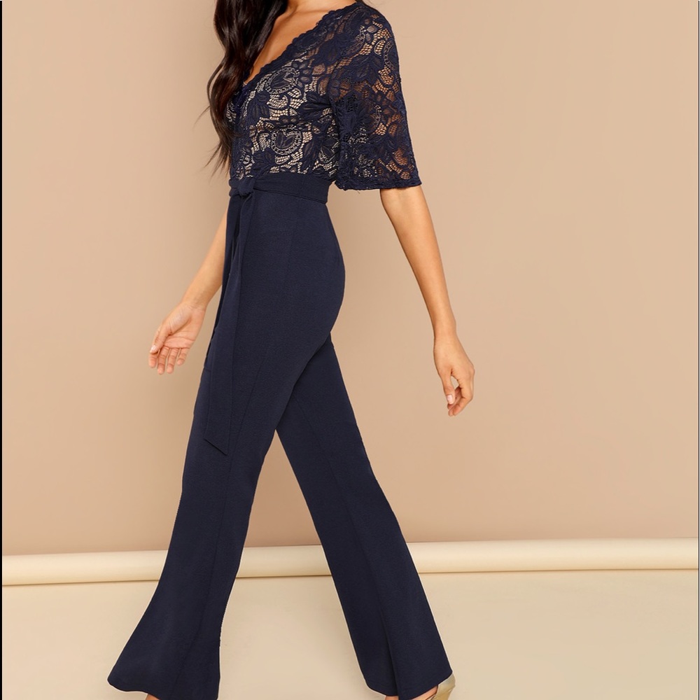 LAST AND FINAL DROP‼️XS/S Navy lace jumpsuit - Picture 4 of 6